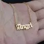 HUTINICE Custom Name Necklace Personalized Jewelry, 18 inch Gold Plated Chain Gothic Old English Nameplate Necklaces for Women and Girls Birthday Gift HUTINICE Custom Name Necklace Personalized Jewelry, 18 inch Gold Plated Chain Gothic Old English Nameplate Necklaces for Women and Girls Birthday Gift