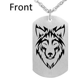 Fashion Wolf Pendant Necklace I am Wolf Fans Gift Dog Tag Jewelry Keychain