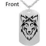 Fashion Wolf Pendant Necklace I am Wolf Fans Gift Dog Tag Jewelry Keychain