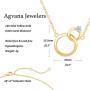 Agvana 14K Solid Yellow Gold Diamond Two Interlocking Infinity Double Circle Dainty Pendant Necklace Birthday Anniversary Fine Jewelry Valentines Day Gifts for Women Girls Lover Wife Mom Grandma, 16+2 Inch