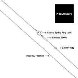 Kooljewelry Platinum 950 Light Rope Chain Necklace (0.9 mm)