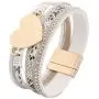 ZSMJYJ Multilayer Leather Wrap Bracelets Cuff Bracelet Magnetic Buckle Gold plated Metal Heart Clasp Jewelry Bohemian Bracelets Gift for Women Girls