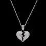 MOCA Broken Heart Chain Necklace & Pendant Iced Out Bling Zircon Hip hop Jewelry Silver MOCA Broken Heart Chain Necklace & Pendant Iced Out Bling Zircon Hip hop Jewelry Silver