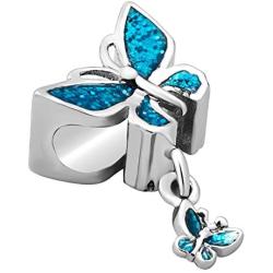 Third Time Charm Dangle Colorful Butterfly Charm Beads for Bracelets