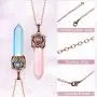 Yaomiao 6 Pieces Antique Wrapped Crystal Necklace Hexagonal Prism Gemstone Healing Necklace Antique Quartz Stone Healing Pendant Prism Pointed Quartz Pendant Yaomiao 6 Pieces Antique Wrapped Crystal Necklace Hexagonal Prism Gemstone Healing Necklace Antique Quartz Stone Healing Pendant Prism Pointed Quartz Pendant