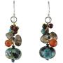 NOVICA Multi-Gem Jasper .925 Sterling Silver Beaded Earrings Exotic Cluster