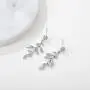 SWEETV Cubic Zirconia Wedding Drop Earrings for Brides Bridesmaid Gifts, Crystal Vine Leaf Bridal Earrings for Women