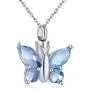 Eternal M. Butterfly Urn Necklace for Ashes Stainless Steel Silver Cremation Jewelry Keepsakes Pendants in Memory of Lost Loved One (Blue) Eternal M. Butterfly Urn Necklace for Ashes Stainless Steel Silver Cremation Jewelry Keepsakes Pendants in Memory of Lost Loved One (Blue)