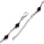 Silvershake 4.97ct. Natural Garnet White Gold Plated 925 Sterling Silver 7 to 8.5 Inch Adjustable Bracelet