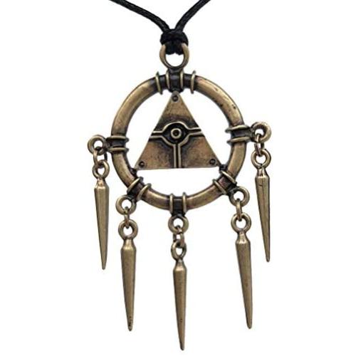 Anime Manga Gaming Jewelry Yugioh Yu-Gi-Oh! Millenium Ring illuminati Evil Eye Pewter Pendant Pewter Brass plated Boys Mens Pendant Necklace Charm Amulet Medallion for boys men Black adjustable Cord
