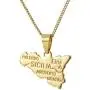 Heavstjer Fashion 18K Gold Plated Alloy Sicily Map Pendant Necklace,20inches Link Chain