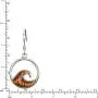 Sterling Silver Koa Wood Ocean Wave Dangle Hook Earrings Sterling Silver Koa Wood Ocean Wave Dangle Hook Earrings