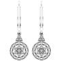 0.15 Carat (ctw) Round White Diamond Ladies Cluster Style Drop Earrings, Sterling Silver