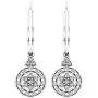 0.15 Carat (ctw) Round White Diamond Ladies Cluster Style Drop Earrings, Sterling Silver 0.15 Carat (ctw) Round White Diamond Ladies Cluster Style Drop Earrings, Sterling Silver