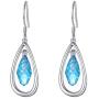 White/Blue Teardrop Earrings Threader Earrings 925 Sterling Silver Droplet Jewelry Drop Dangle Long Charm Earrings for Women Girls Birthday Gifts