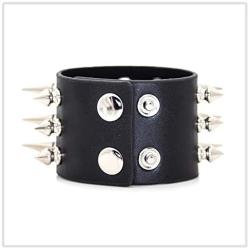 Nsitbbuery Hip Hop Spike Wristband Rivet Leather Cuff Bracelet