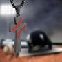 Boys Mens Baseball Cross Pendant Necklace 18K Gold Plated Bible Verse Stainless Steel Necklace Jewelry