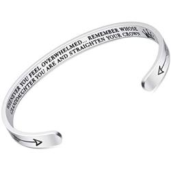 KEPKGO Inspirational Cuff Bracelets Gifts for Daughter, for Mom Granddaughter Women Girls Gift