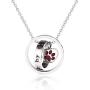 Muyuer Ashes Urn Necklace Two Circle Heart Pendant Memorial Cremation Keepsake Jewelry- No Longer by My Side But Forever in My Heart