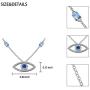 IOHUPCI Evil Eye Jewelry 925 Sterling Silver Blue White CZ Eye Pendant Necklace Gifts for Women Girl 18'' Sliver Chain