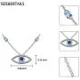 IOHUPCI Evil Eye Jewelry 925 Sterling Silver Blue White CZ Eye Pendant Necklace Gifts for Women Girl 18'' Sliver Chain IOHUPCI Evil Eye Jewelry 925 Sterling Silver Blue White CZ Eye Pendant Necklace Gifts for Women Girl 18'' Sliver Chain