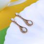 White Rose Gold Plated Opal Dangle Earrings Drop for Women Girls Hypoallergenic