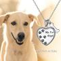 Personalized Paw Print Heart Locket Necklace 925 Sterling Silver That Holds Pictures Puppy Dog Cat Pet Pendant Jewelry for Women