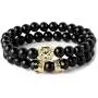 Joan Nunu Handmade 8mm Stone Beads Bracelets Set King Crown Tiger Charm Fashion Jewelry for Men Women