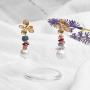 la Brillery Stunning Multi Gemstone Drop Earrings Dangle Earring Long Unique Design Trendy Fashion Jewelry for Women Gilrs.