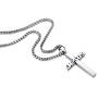 REVEMCN Jewelry Stainless Steel Simple Jesus Cross Pendant Necklace for Men Women 20-24 Inches Rolo Chain