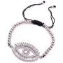 Evil Eye Silver Plated Crystal Bracelet Adjustable 6''- 8'' Protection Jewelry