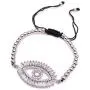Evil Eye Silver Plated Crystal Bracelet Adjustable 6''- 8'' Protection Jewelry Evil Eye Silver Plated Crystal Bracelet Adjustable 6''- 8'' Protection Jewelry