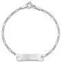 Engravable Identification ID Bracelet Figaro Name Plate Small Wrist 6 Inch For Women 925 Sterling Silver Nickle-Free Engravable Identification ID Bracelet Figaro Name Plate Small Wrist 6 Inch For Women 925 Sterling Silver Nickle-Free