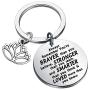 BAUNA Yoga Lotus Keychain Inspiration Jewelry Always Remember You’re Braver Than You Believe Buddhist Jewelry for Yoga Instructor