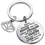 BAUNA Yoga Lotus Keychain Inspiration Jewelry Always Remember You’re Braver Than You Believe Buddhist Jewelry for Yoga Instructor