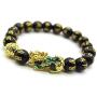 Feng Shui Prosperity 10mm Hand Carved Mantra Bead Bracelet with Color Changed Pi Xiu/Pi Yao Attract Wealth and Good Luck