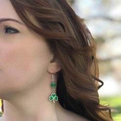 Soul Statement 4-Leaf Clover Shamrock Dangle Earrings for Women St Patrick Day Accessories