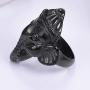 U7 Mens Stainless Steel Ring Band Vintage Gothic Biker Tiger Head Rings, Size 7-14, Custom Text Engrave on Band, with Gift Box