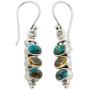 NOVICA Citrine and Reconstituted Turquoise Stone .925 Sterling Silver Earrings, Golden Mystique