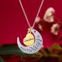 NEWNOVE I Love You to The Moon and Back Pendants Necklace Best Christmas Birthday Gifts for Mom Daughter Grandma Granddaughter Niese Aunt Wife Girlfriend Sister