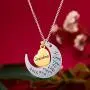 NEWNOVE I Love You to The Moon and Back Pendants Necklace Best Christmas Birthday Gifts for Mom Daughter Grandma Granddaughter Niese Aunt Wife Girlfriend Sister