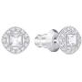 Swarovski Crystal White Angelic Square Rhodium-Plated Earrings