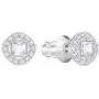 Swarovski Crystal White Angelic Square Rhodium-Plated Earrings