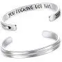 BESTTERN Inspirational Bracelet Cuff Bangle Best Friend Sister Gift Mantra Quote Stainless Steel Engraved Motivational Jewelry for Women Daily Reminder by SAM & Lori