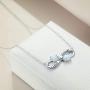 YFN I Love You Forever Sterling Silver Pendant Necklace Birthday Gift Jewelry 18Inch