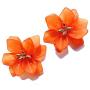 DAMLENG Fashion Bohemian Acrylic Large Flower Stud Earrings Matte Flower Dangle Earrings with Gold Flower Bud for Women Girls Mom Lover and Friends