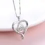 925 Sterling Silver Jewelry Engraved Love Heart Pendant Necklace Gift for Women Girls Mum 925 Sterling Silver Jewelry Engraved Love Heart Pendant Necklace Gift for Women Girls Mum