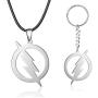 Rinhoo Stainless Steel Superhero Flash Lightning Pendant Necklace for Men boy girls Gift