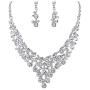 EVER FAITH Austrian Crystal 5 Inch Flower Orchid Branch Banquet Prom Plant Pendant Brooch