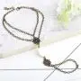 Yalice Boho Finger Bracelet Ring Carved Hand Chains Vintage Beaded Slave Finger Chain Jewelry for Women and Girls